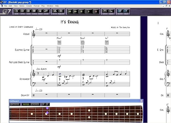 open zoom image for Sibelius G7 Kontakt Edition Guitar Notation Software (Macintosh and Windows), Kontakt Edition