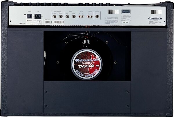 open zoom image for TASCAM GA100CD Stereo Guitar Combo Amplifier with Built-In CD Trainer (100 Watts, 1x12 in, 2x5 in.), Rear