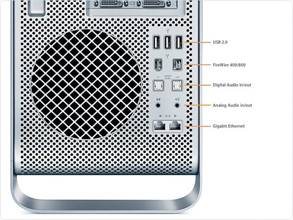 open zoom image for Apple Mac Pro Eight-Core 2.8GHz Xeon Desktop Computer, Rear Closeup
