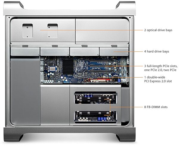 open zoom image for Apple Mac Pro Eight-Core 2.8GHz Xeon Desktop Computer, Interior View