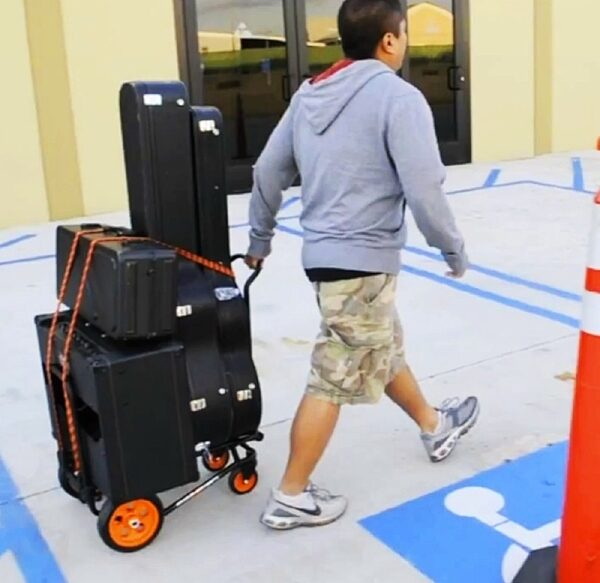open zoom image for Gruv Gear Solo Lite Personal Utility Cart, In Use 1