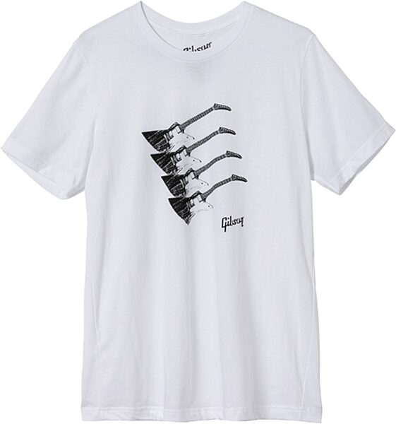 open zoom image for Gibson Four Explorers Tee Shirt, White, XS, Action Position Back