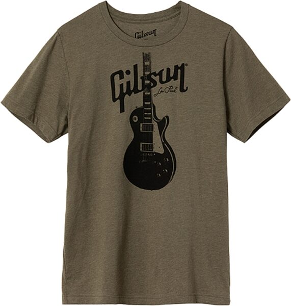 open zoom image for Gibson Les Paul T-Shirt, Olive Green, XS, Action Position Back