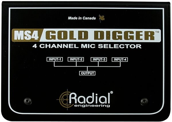 open zoom image for Radial Gold Digger Passive 4-Channel Microphone Selector, Top