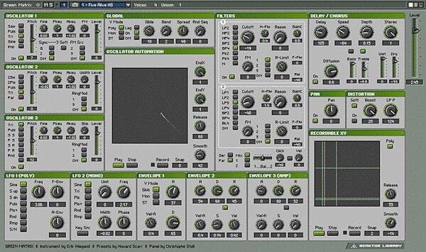open zoom image for Native Instruments Reaktor Session (Macintosh and Windows), Green Matrix