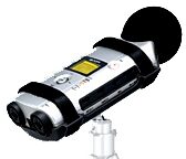 open zoom image for Zoom H4 Handy Recorder, Tripod Stand Adapter and Windscreen in Use