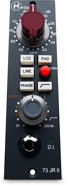 open zoom image for Heritage Audio 73Jr II 500 Series Class A Microphone Preamplifier, New, Action Position Control Panel