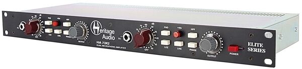 open zoom image for Heritage Audio HA-73X2 Elite Series Dual Microphone Preamplifier, New, Side
