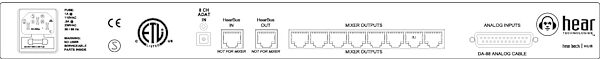 open zoom image for Hear Technologies Hear Back Hub, Rear Panel Detail