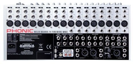 open zoom image for Phonic Helix Board 24 FireWire MKII 24-Channel Mixer, Rear
