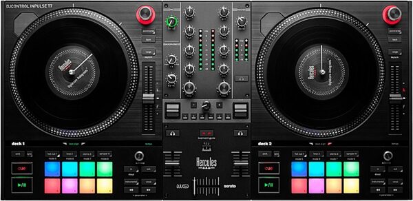 open zoom image for Hercules DJControl Inpulse T7 DJ Controller, Black, Action Position Back