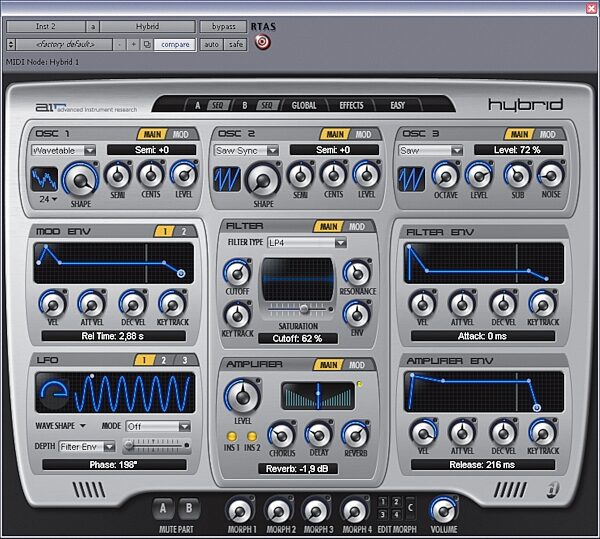 open zoom image for Digidesign AIR Hybrid Software Synth (Macintosh and Windows), Hybrid