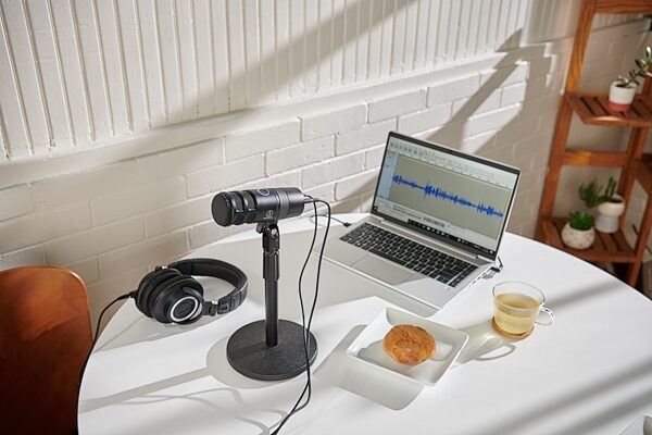 open zoom image for Audio-Technica AT2040USB Dynamic USB Microphone, Open Box (Like New), Action Position Back