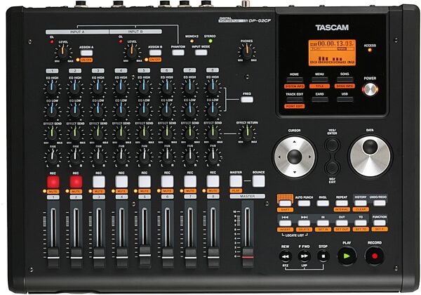 open zoom image for TASCAM DP02CF 8-Track Compact Flash Digital Recorder, Top