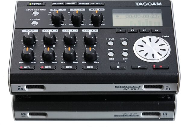 open zoom image for TASCAM DP-004 4-Track Digital Pocketstudio, Front Slant