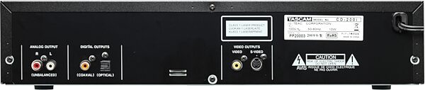open zoom image for TASCAM CD200i Rackmount CD Player with iPod Dock, Rear