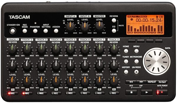 open zoom image for TASCAM DP008 8-Track Digital Pocketstudio, Top