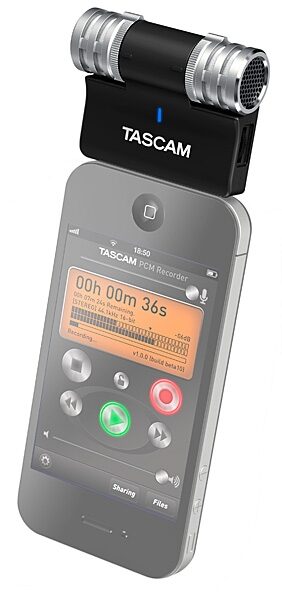 open zoom image for TASCAM iM2 Microphone Interface for iOS Devices, In Use with iPhone