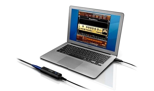 open zoom image for IK Multimedia iRig HD iOS Guitar Interface, In Use with Laptop