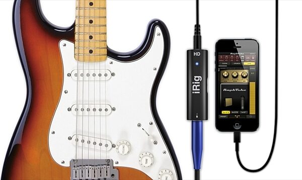 open zoom image for IK Multimedia iRig HD iOS Guitar Interface, In Use with Guitar