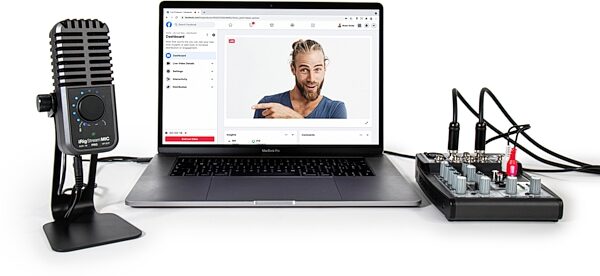 open zoom image for IK Multimedia iRig Stream Mic Pro USB Microphone, New, Action Position Back