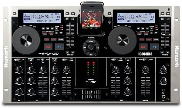 open zoom image for Numark iCDMIX3 Dual CD/MP3 Performance System with Universal Dock, Top
