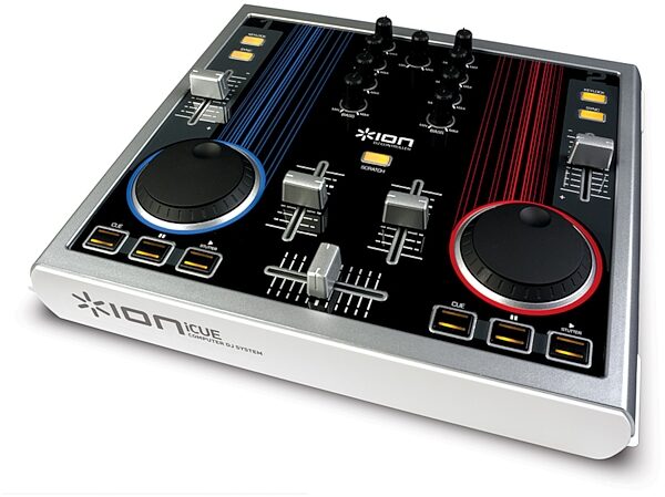 open zoom image for Ion Audio iCUE MP3 Music Mixing Station DJ Software and Hardware Controller, Angle