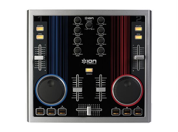 open zoom image for Ion Audio iCUE MP3 Music Mixing Station DJ Software and Hardware Controller, Top
