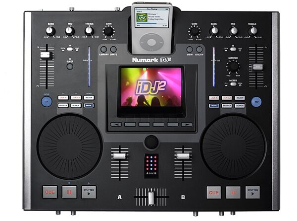 open zoom image for Numark iDJ2 iPod Mixer with Scratch Control, Top