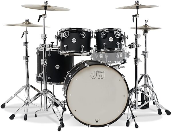 open zoom image for Drum Workshop Design Series Shell Kit, 4-Piece, Black Satin, view