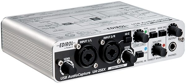 open zoom image for Edirol UA25EX USB 2.0 Stereo Audio Interface, Angle