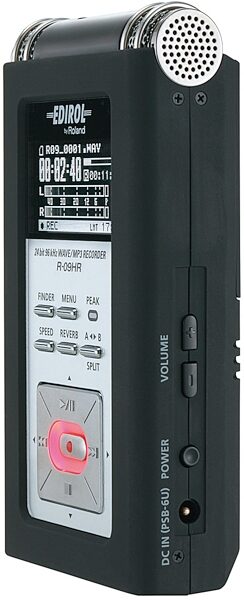 open zoom image for Edirol R09HR High Resolution Wave and MP3 Recorder, Side