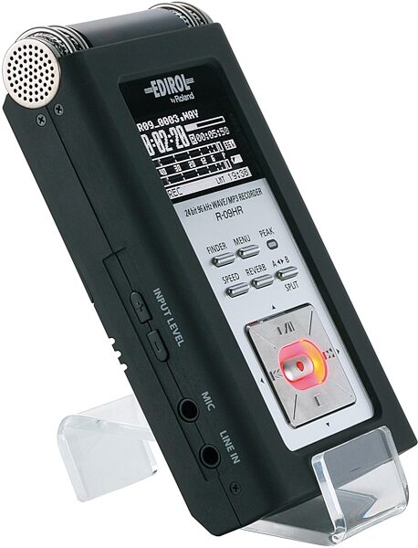 open zoom image for Edirol R09HR High Resolution Wave and MP3 Recorder, On Included Stand