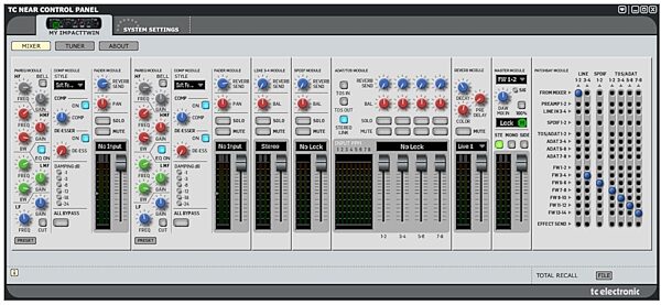 open zoom image for TC Electronic Impact Twin Firewire Audio Interface, Screenshot - Impact Twin Control Panel
