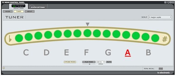 open zoom image for TC Electronic Impact Twin Firewire Audio Interface, Screenshot - Tuner