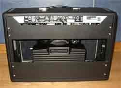 open zoom image for Lange Ampwedge Amplifier and Monitor Isolation Wedge Pad, Inside an Amp