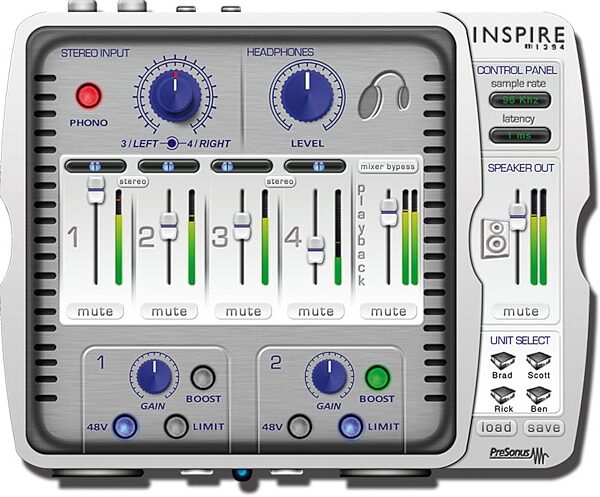 open zoom image for PreSonus Inspire 1394 FireWire Audio Interface, Software
