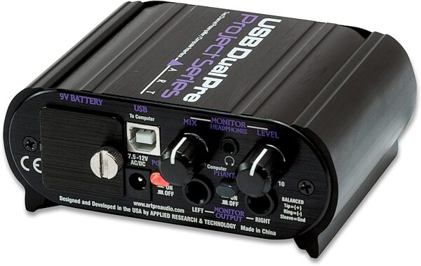 open zoom image for ART USB Dual Pre 2-Channel Microphone Preamp/Interface, New, Action Position Back