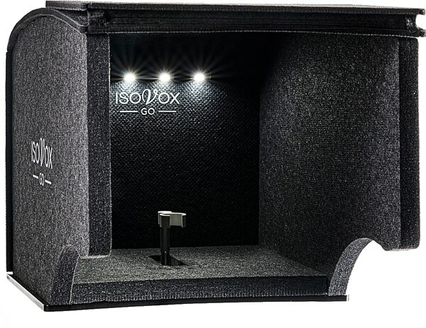 open zoom image for IsoVox GO Mobile Vocal Booth Studio Bundle, Black, Action Position Back