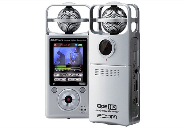 open zoom image for Zoom Q2HD Handy Video Recorder, Front and Back View