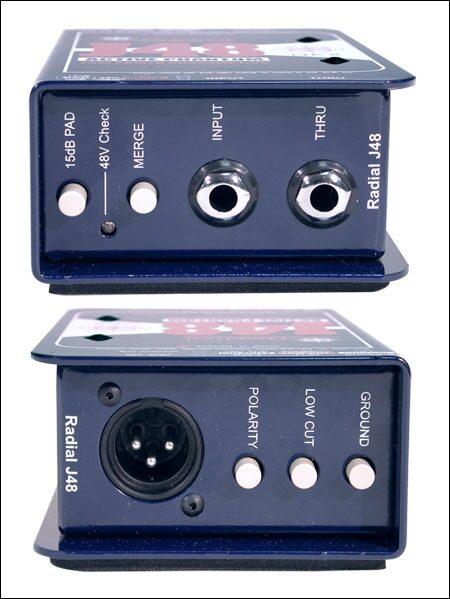 open zoom image for Radial J48 MK2 Active 48-Volt Phantom Power Direct Box, New, Side Panels