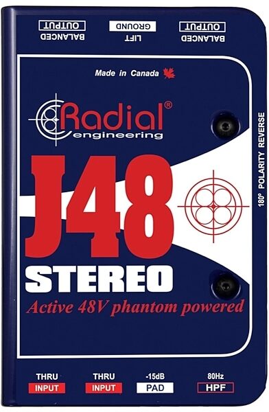 open zoom image for Radial J48 Stereo Active Direct Box, Open Box (Very Good), Main