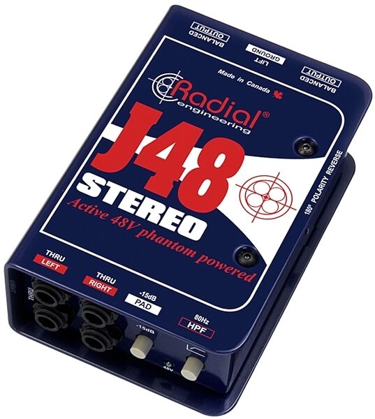 open zoom image for Radial J48 Stereo Active Direct Box, Open Box (Very Good), Angle