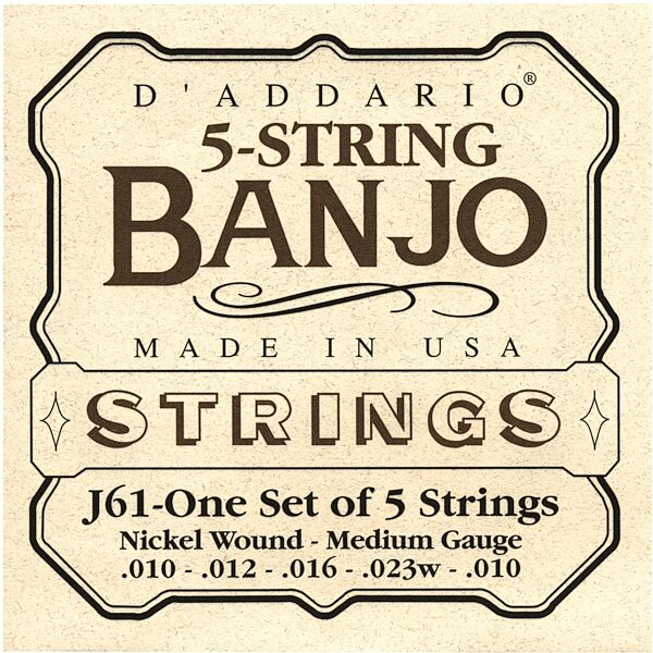 open zoom image for D'Addario J61 Nickel Banjo Strings (Medium, 10-23), Main