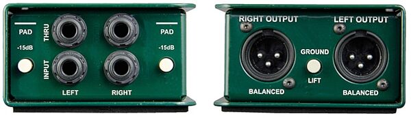 open zoom image for Radial JDI Stereo Passive DI Direct Box, New, Front and Back