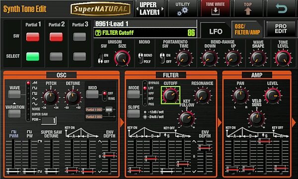 open zoom image for Roland JUPITER-80 Synthesizer Keyboard (76-Key), Screenshot Synth