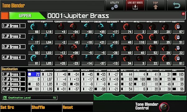 open zoom image for Roland JUPITER-80 Synthesizer Keyboard (76-Key), Screenshot Tone Blender