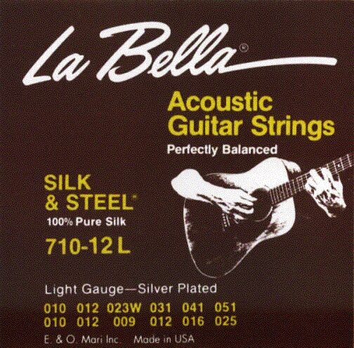 open zoom image for La Bella 71012L 12-String Silk and Steel Acoustic Guitar Strings, Main