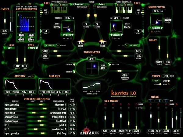 open zoom image for Antares Kantos Audio Controlled Synthesizer (Macintosh and Windows), Main