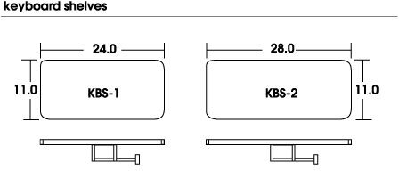 open zoom image for RaXXess Config-U-Raxx 20 Inch Keyboard Shelf, Dimensions